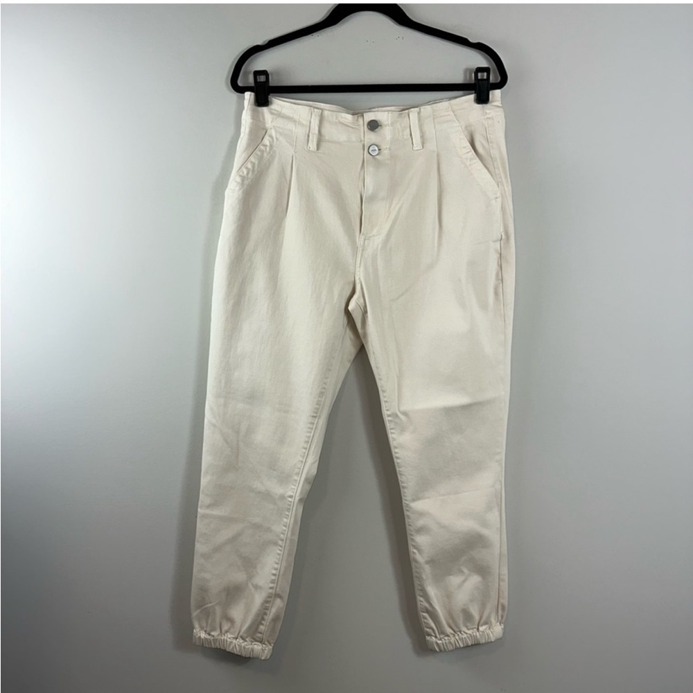 ☀️Paige - Cream Pleated Mayslie Jogger Style Chino Pants - 31